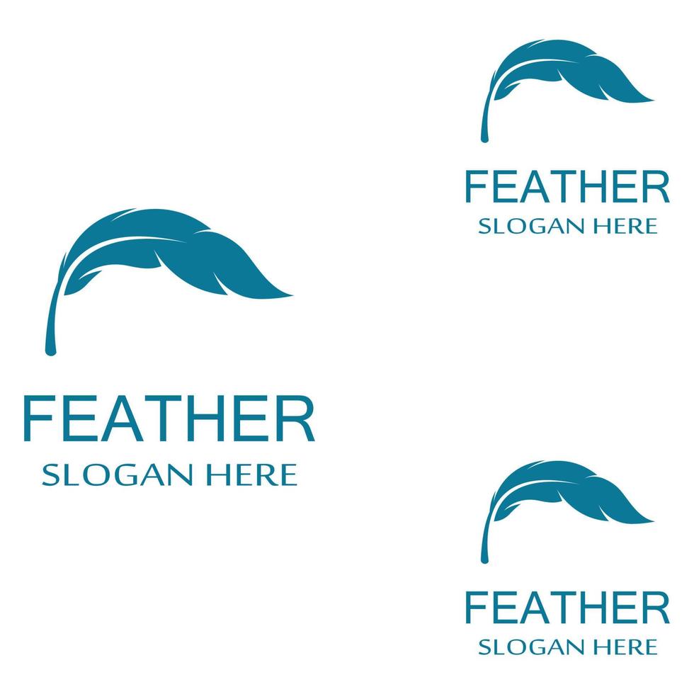 Feather pen Logo template vector
