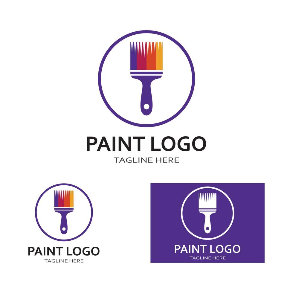 paint brush logo and symbol vector image