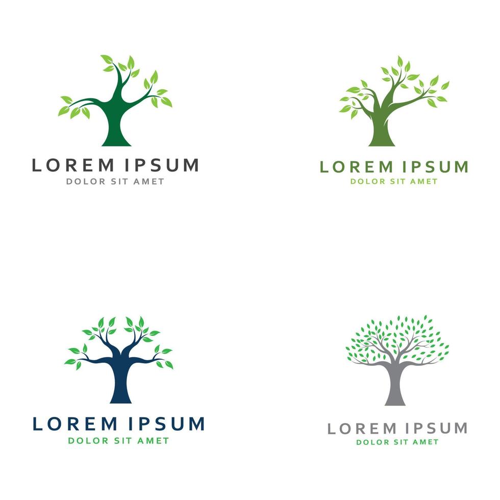 Living tree logo design, using a vector illustration template concept.