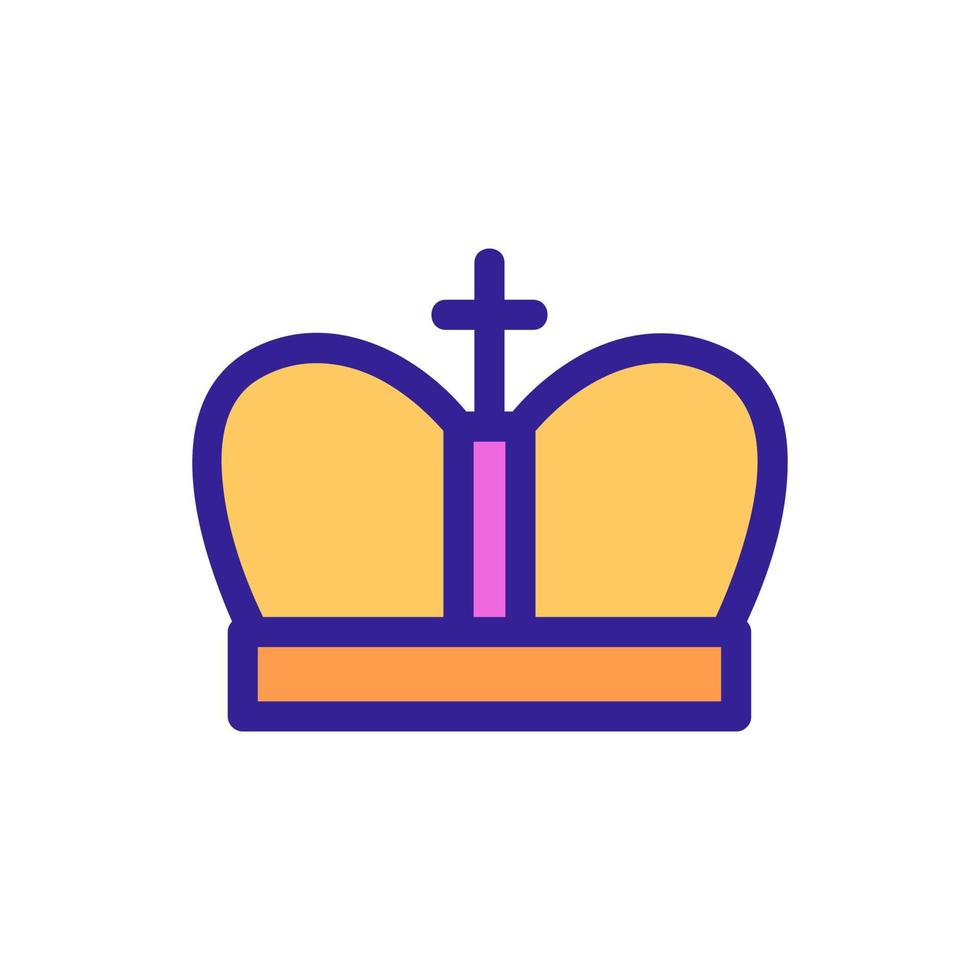 Crown with diamonds icon vector. Isolated contour symbol illustration vector