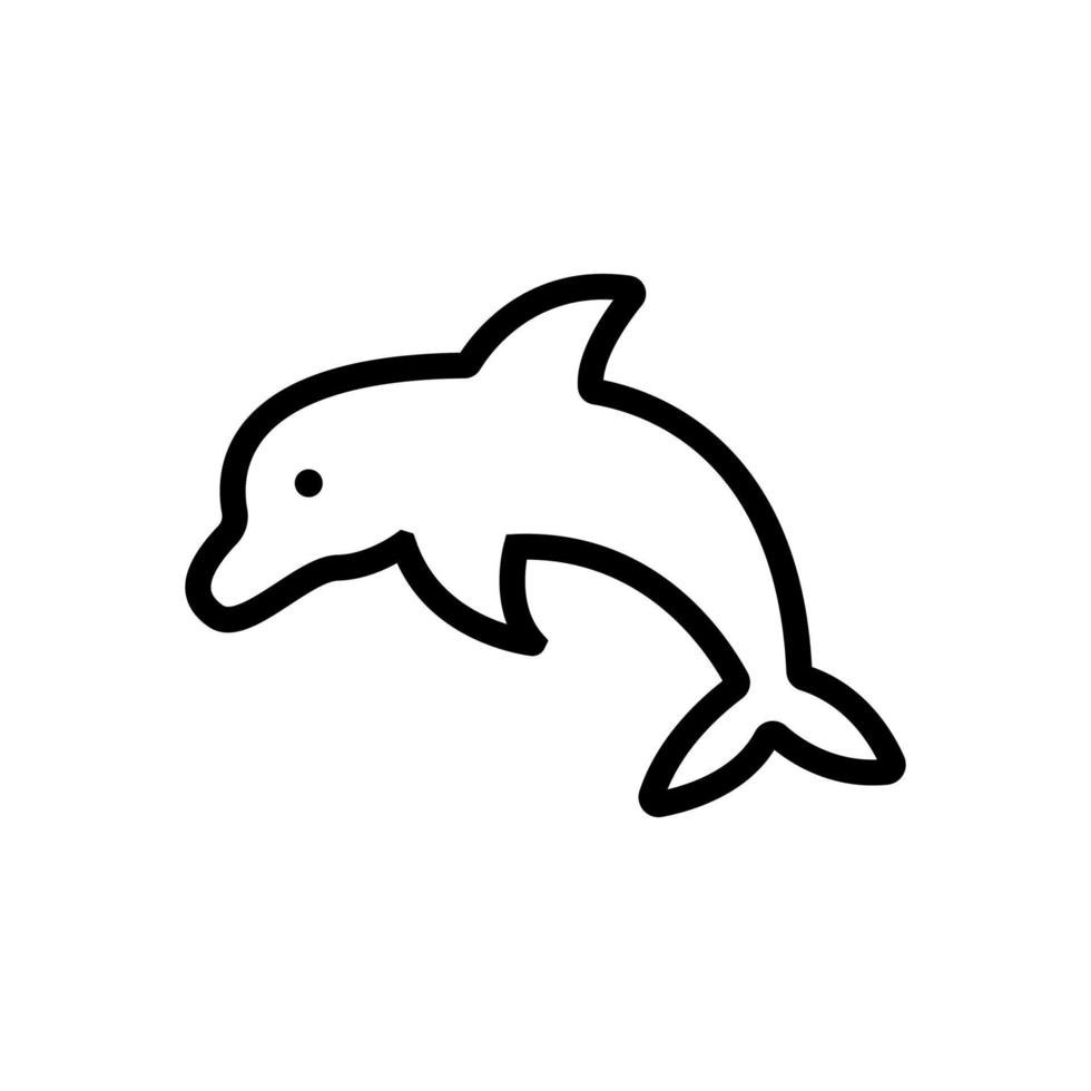 Dolphin icon vector. Isolated contour symbol illustration vector