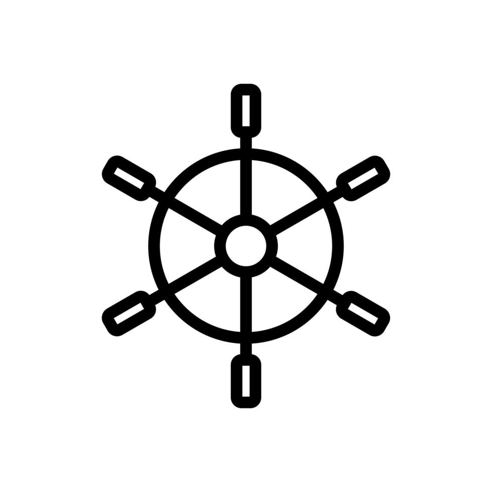 steering wheel sea vector icon. Isolated contour symbol illustration