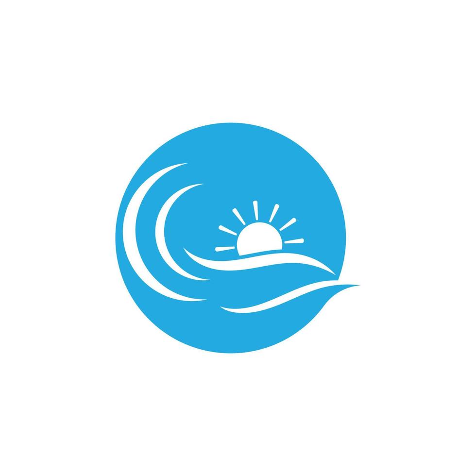 Water wave logo and Sea wave logo or beach water waves, with vector design concept.