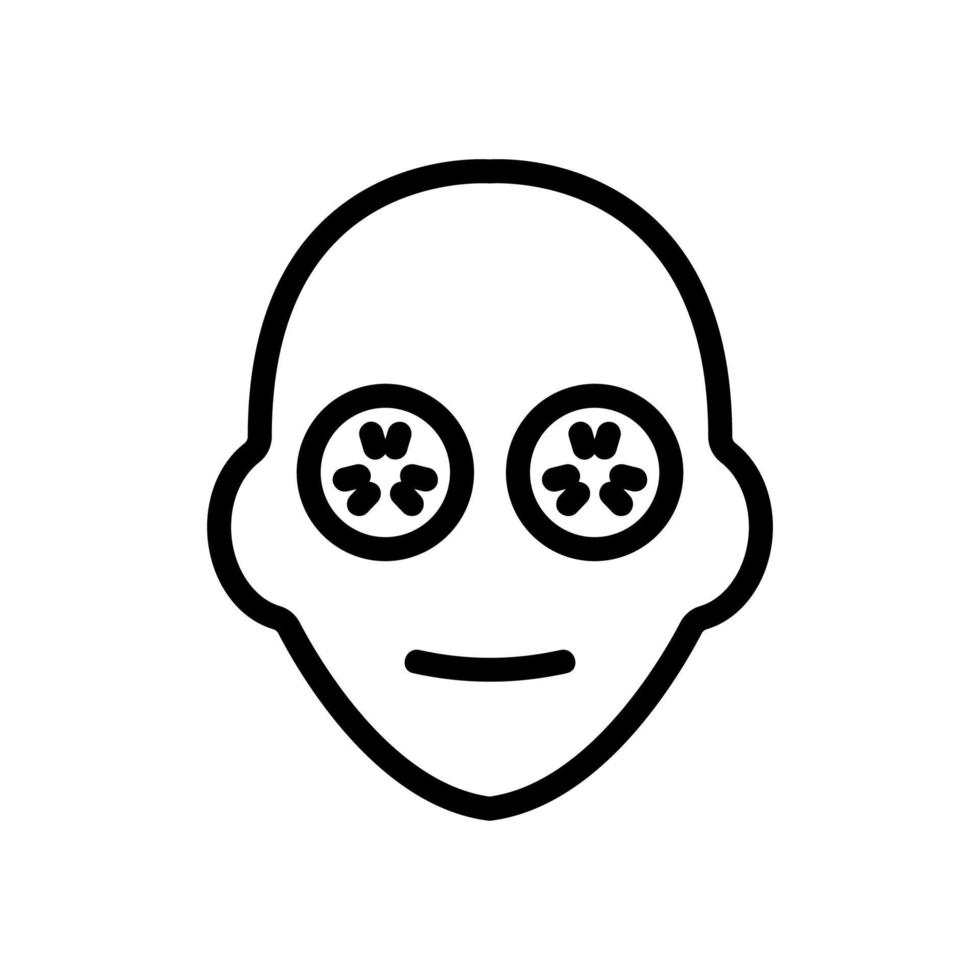 cucumber on eyes icon vector outline illustration