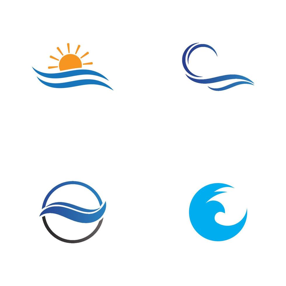 Water wave logo and Sea wave logo or beach water waves, with vector design concept.