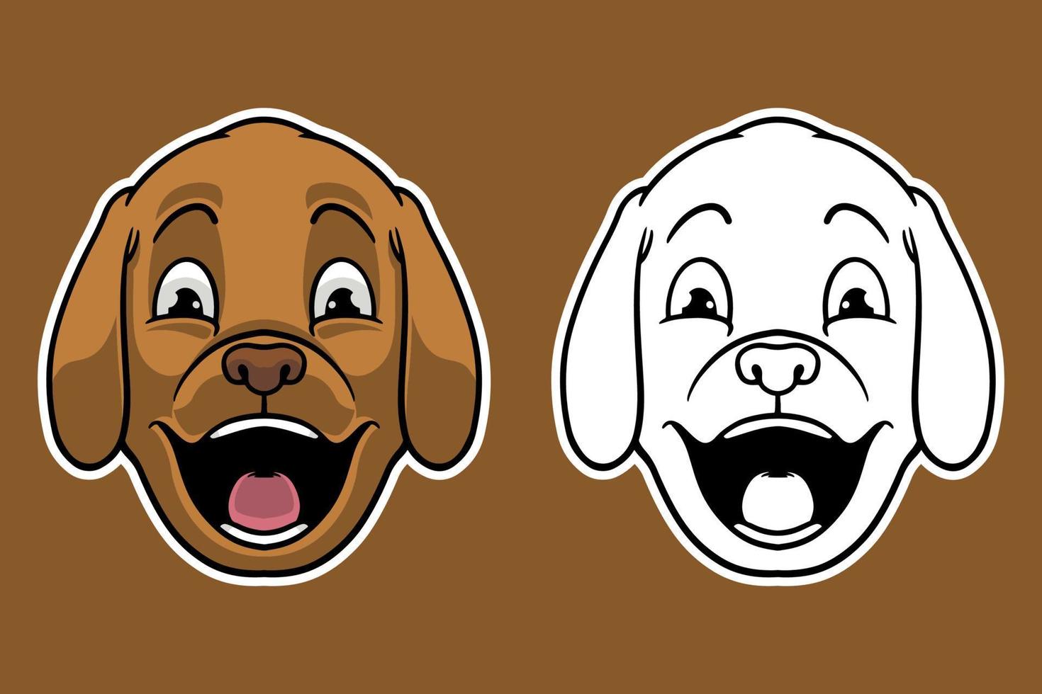 dog head mascot vector illustration cartoon style