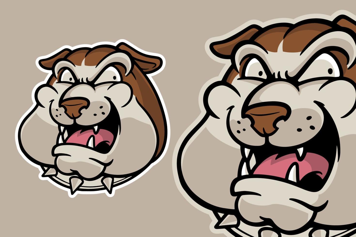 bulldog head mascot vector illustration cartoon style