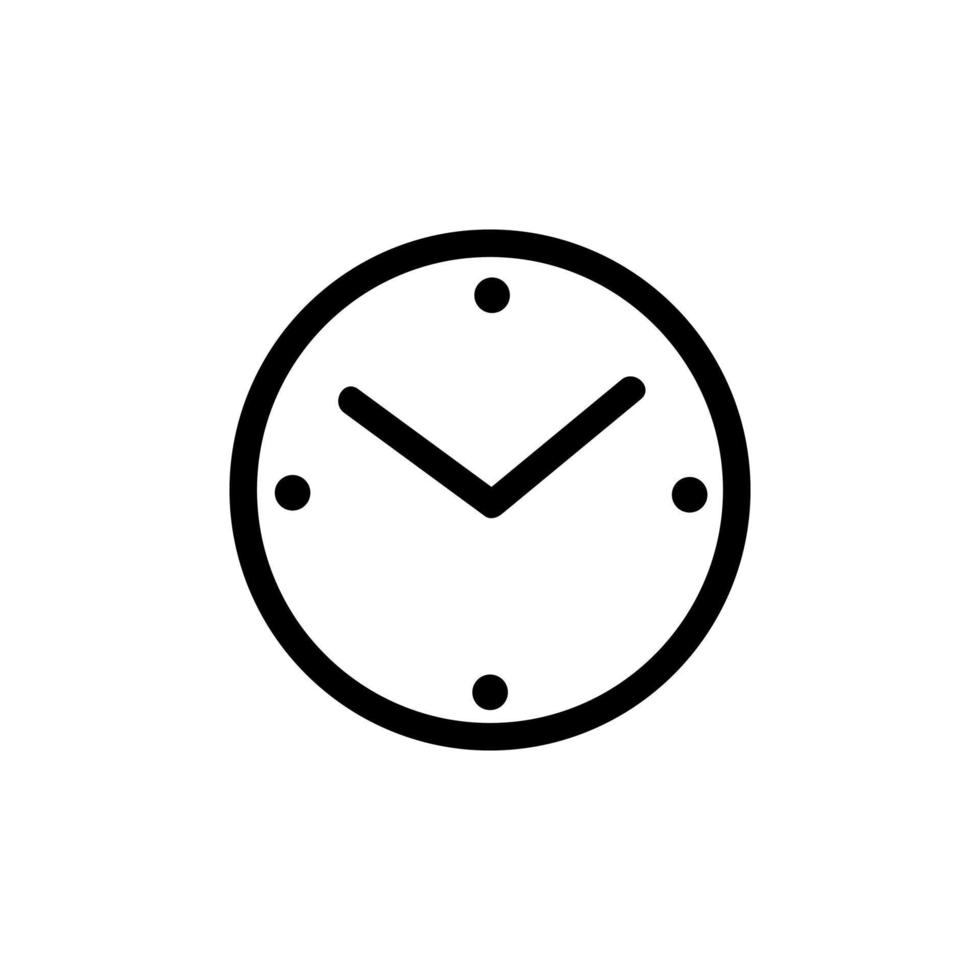 reloj en el vector de icono de pared. ilustración de símbolo de contorno aislado