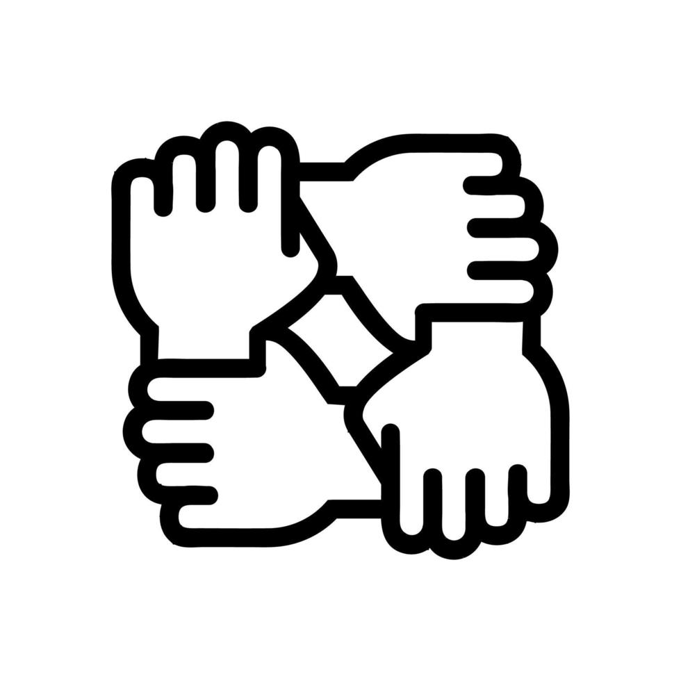 mutual aid icon vector. Isolated contour symbol illustration vector