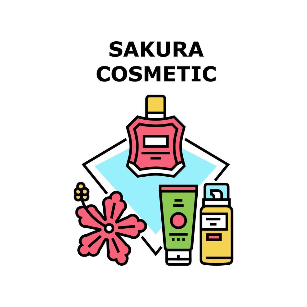 Sakura Cosmetic Vector Concept Color Illustration