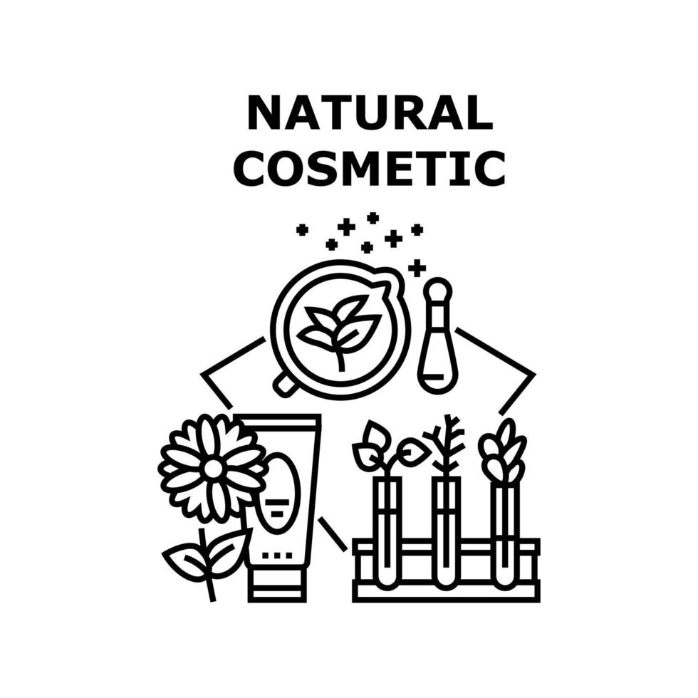 Natural Cosmetic Vector Concept Black Illustration