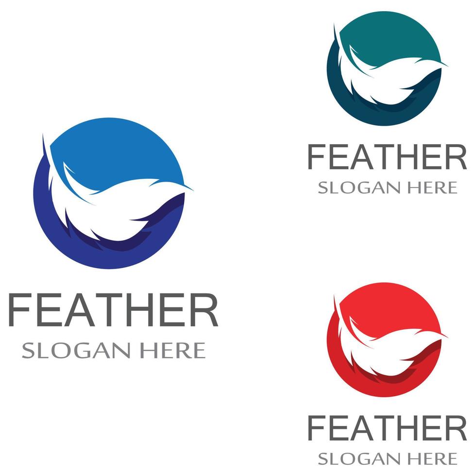 Feather pen Logo template vector