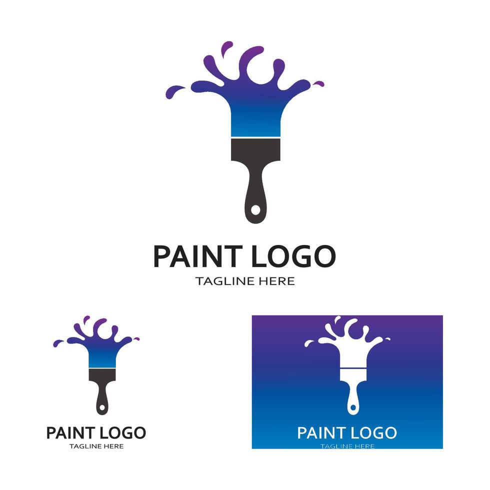 paint brush logo and symbol vector image