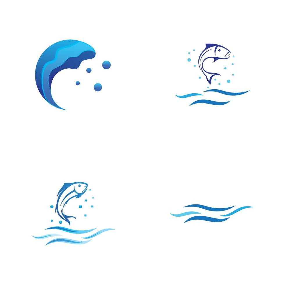 Water wave logo and Sea wave logo or beach water waves, with vector design concept.