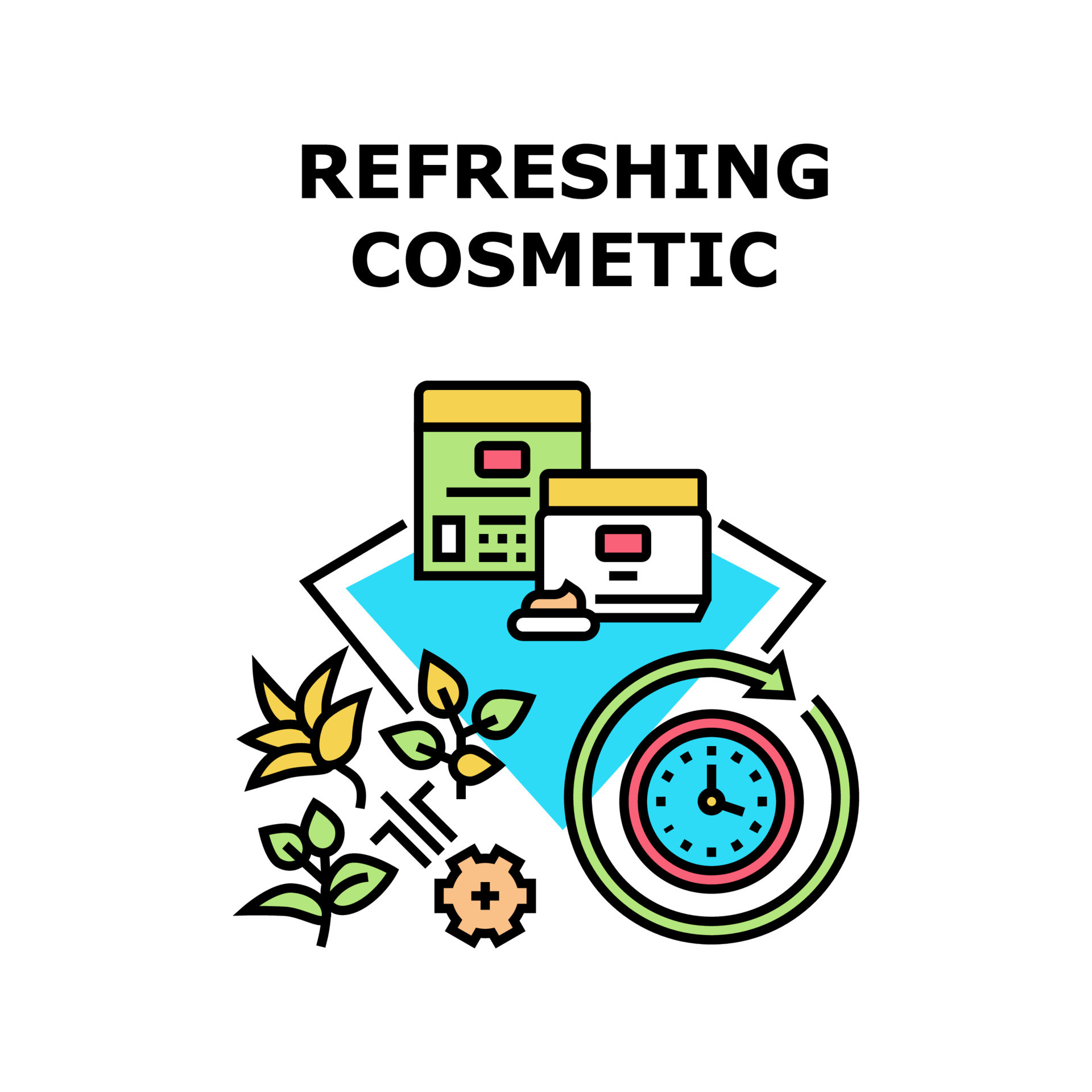 Refreshing Cosmetic Concept Color Illustration 9964348 Vector Art at ...