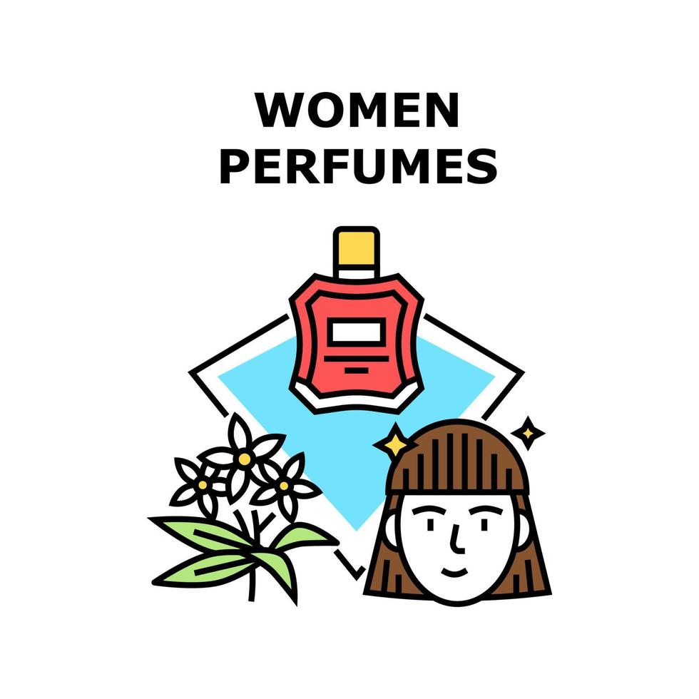 Women Perfumes Vector Concept Color Illustration