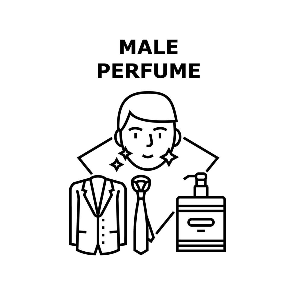 Male Perfume Vector Concept Black Illustration