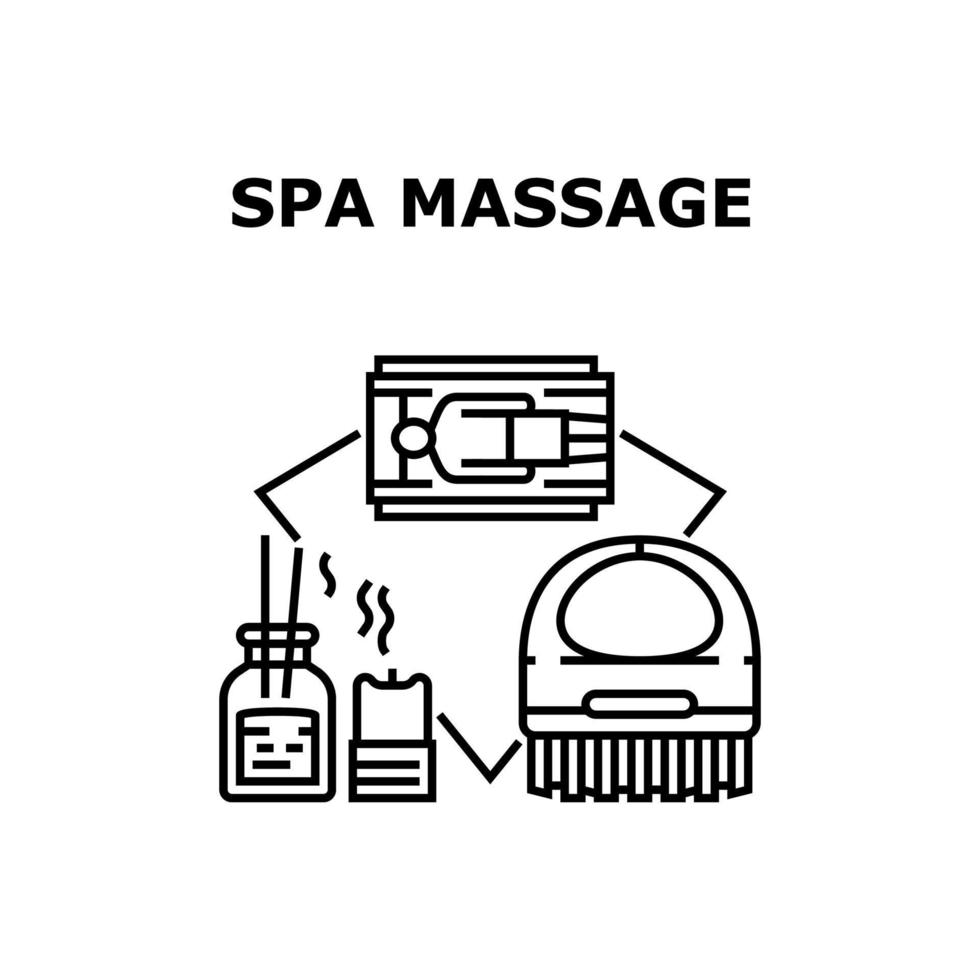 spa masaje vector concepto negro ilustración