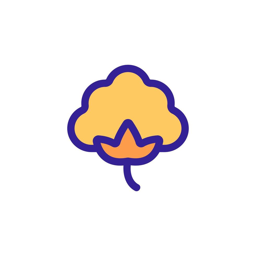 Cotton icon vector. Isolated contour symbol illustration vector