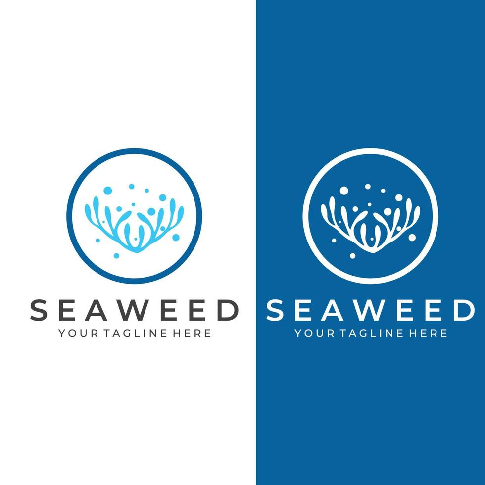 Seaweed logo with template illustration vector design.