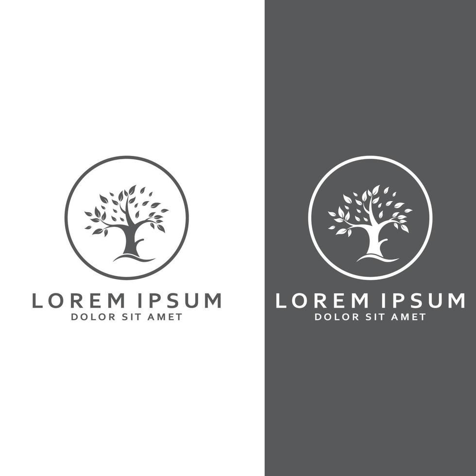 Living tree logo design, using a vector illustration template concept.