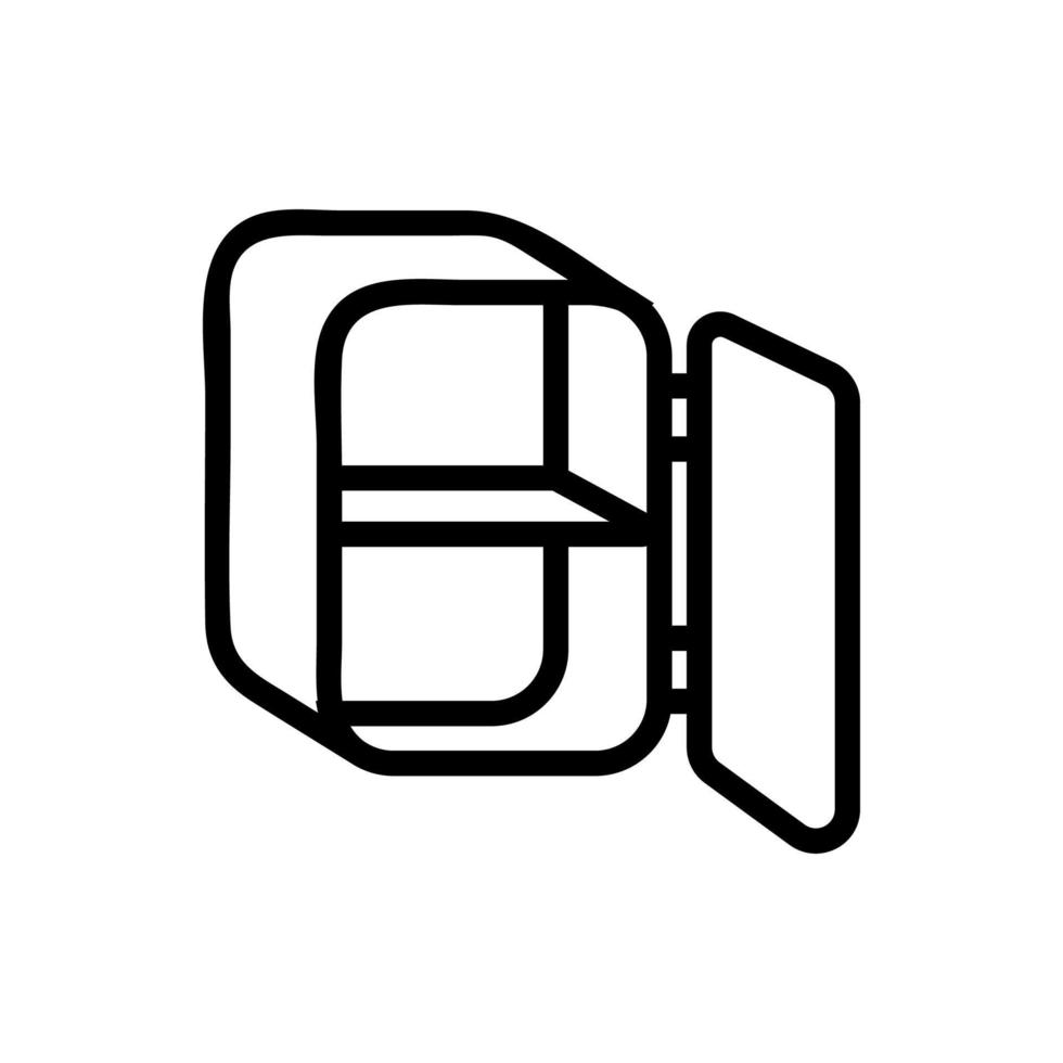 open two shelf refrigerator icon vector outline illustration