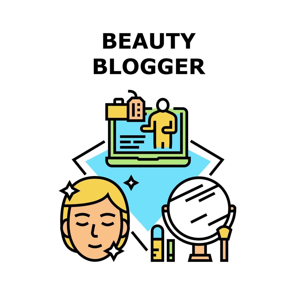 Beauty Blogger Vector Concept Color Illustration