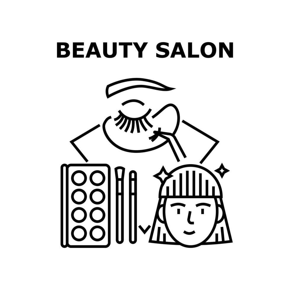 Beauty Salon Vector Concept Black Illustration