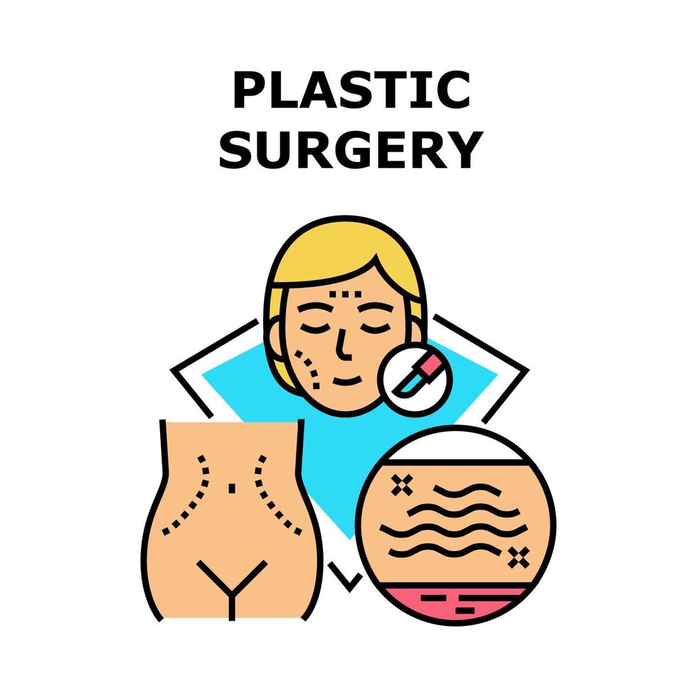 Plastic Surgery Vector Concept Color Illustration