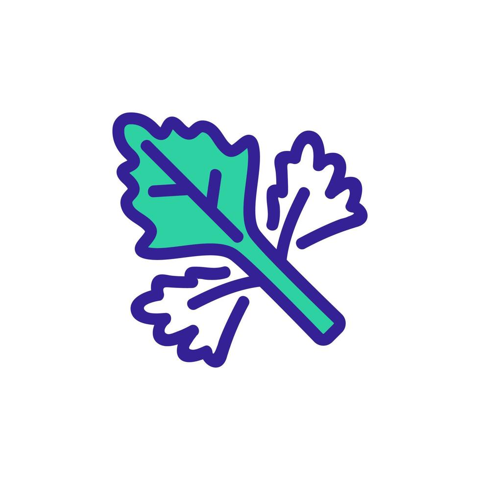 ilustración de contorno de vector de icono de hoja de cilantro