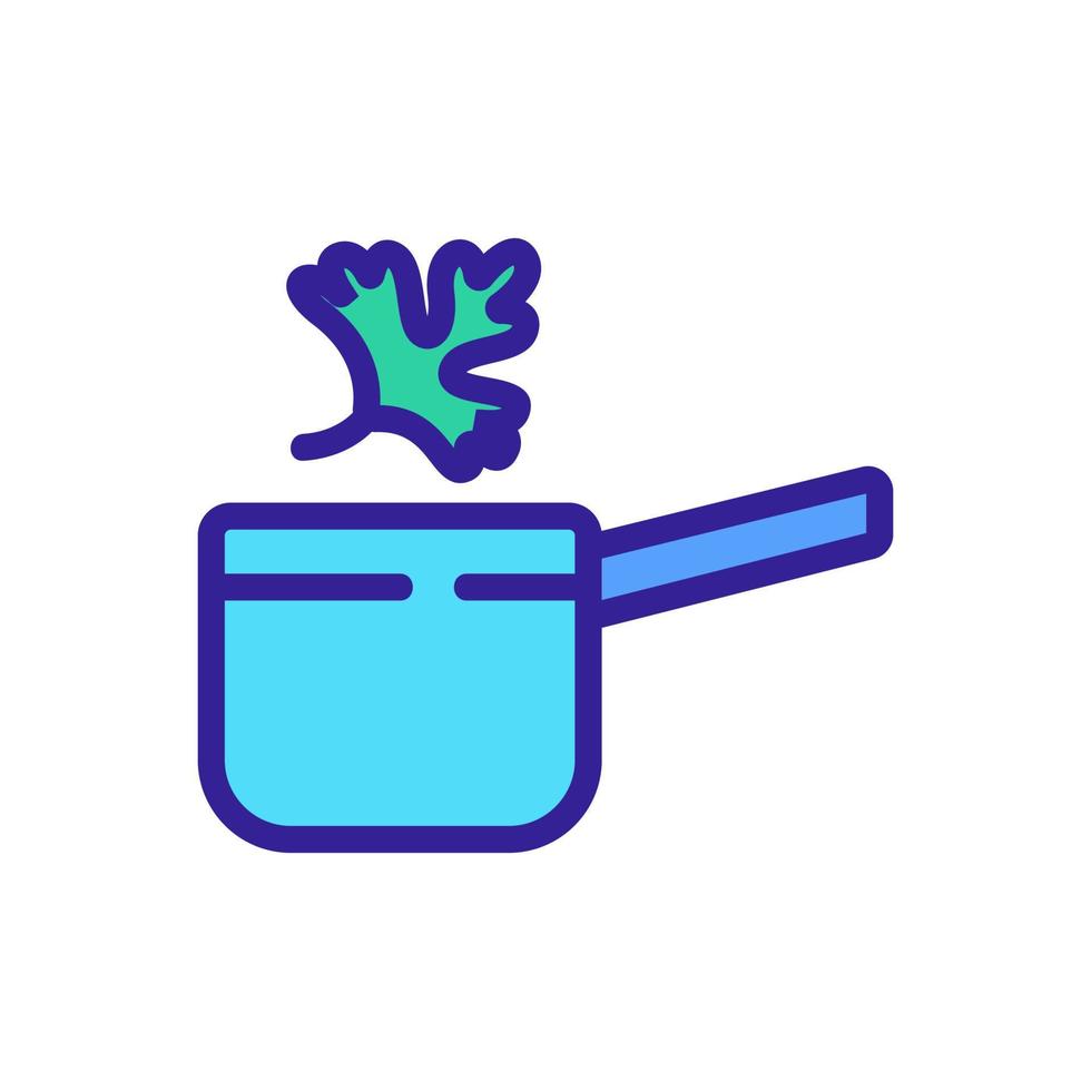 cocinar en cucharón de cilantro icono vector ilustración de contorno