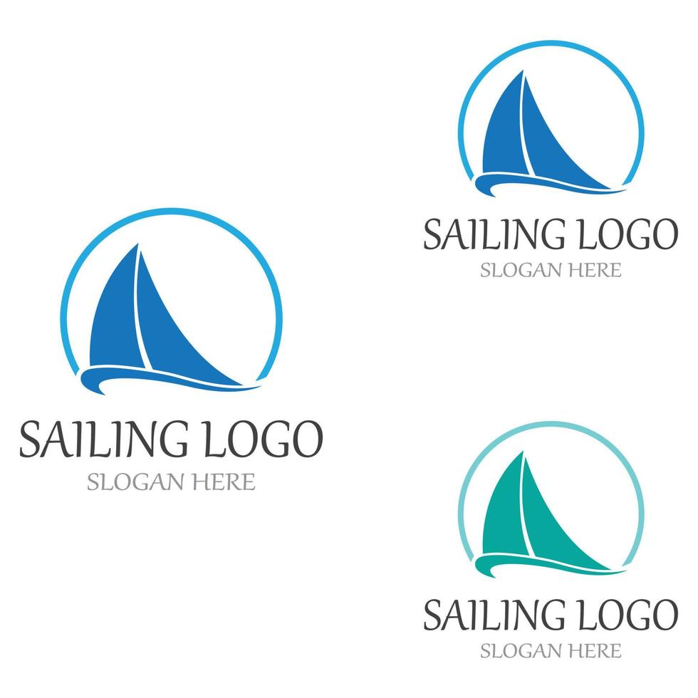 Sailing boat logo Template vector