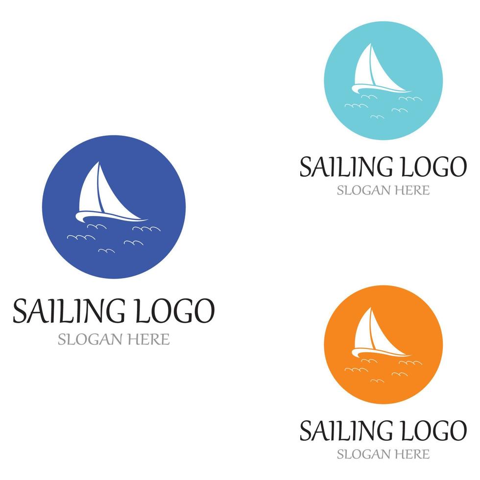 Sailing boat logo Template vector