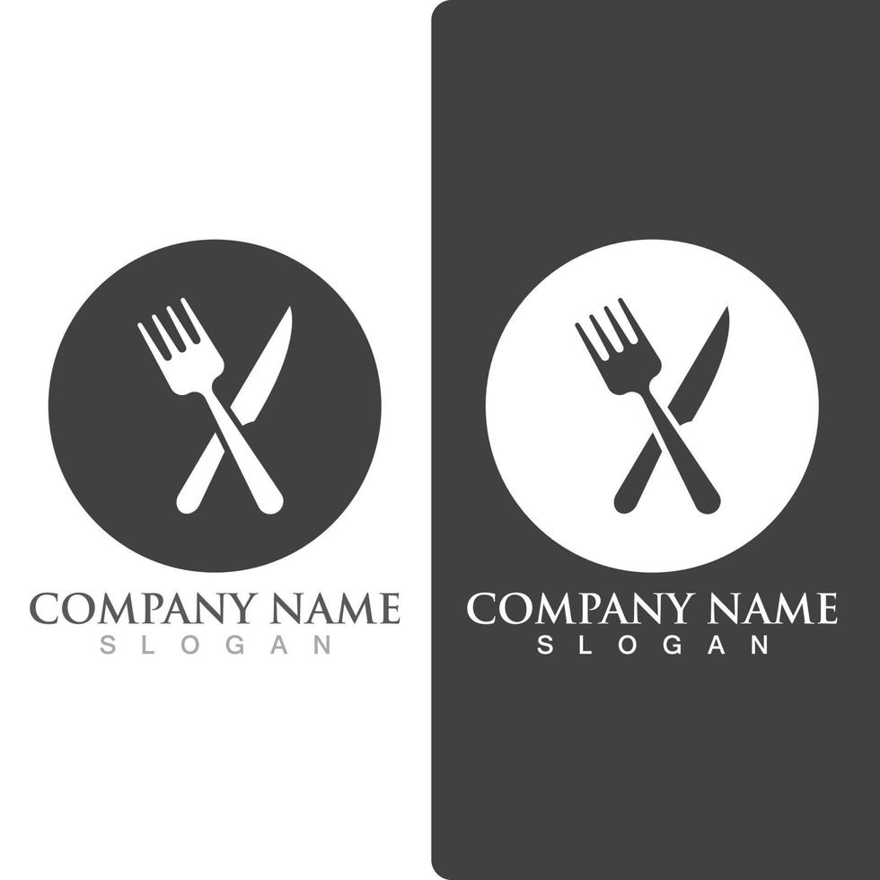 vector de logotipo y símbolo de cuchara y tenedor