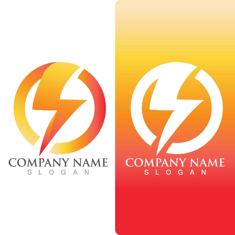 vector de símbolo y logotipo de energía de flash de rayo