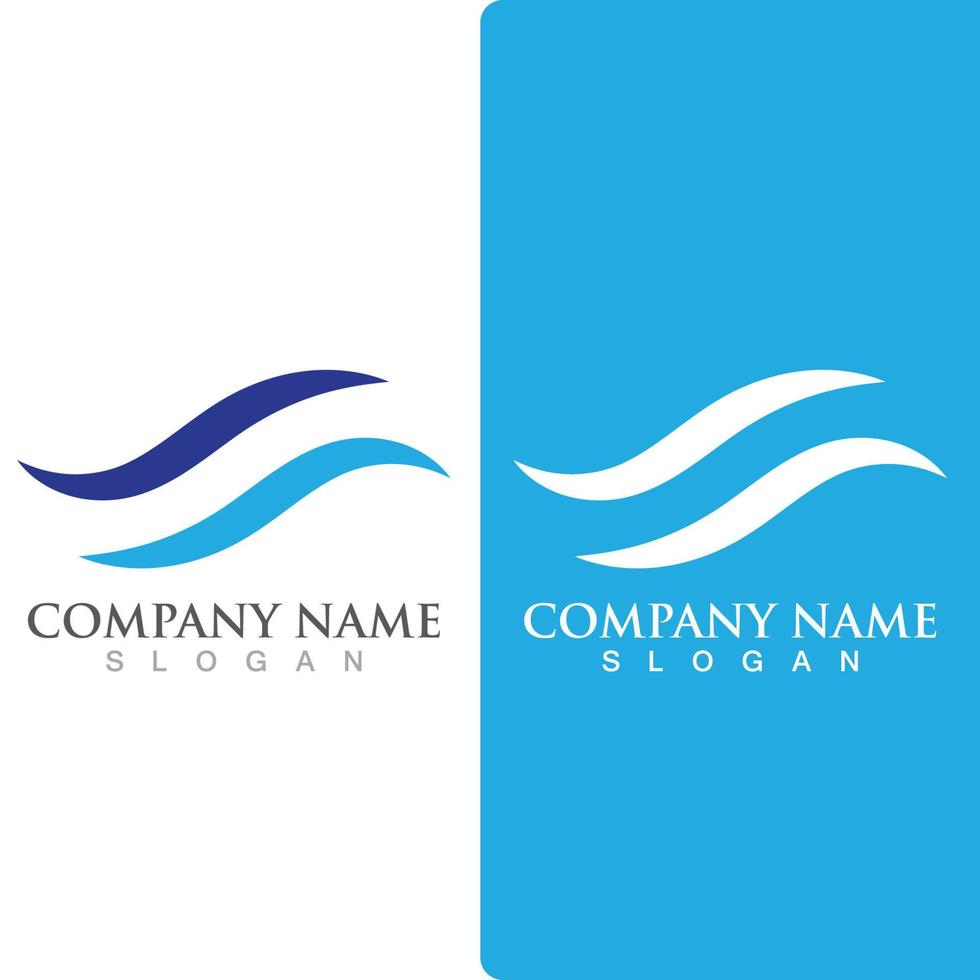 Wave beach logo ocean vector template