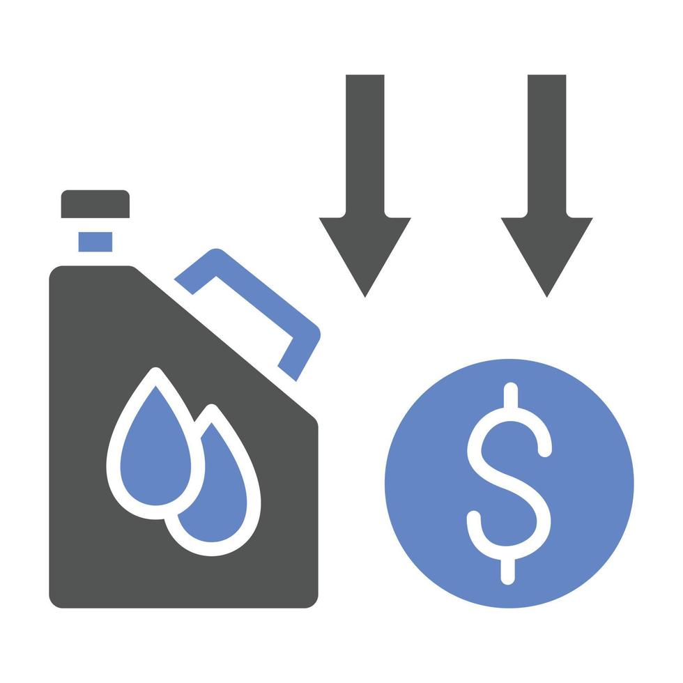 Oil Price Decrease Icon Style vector