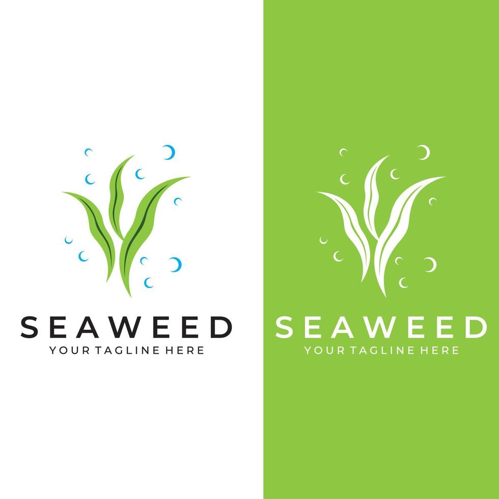 Seaweed logo with template illustration vector design.