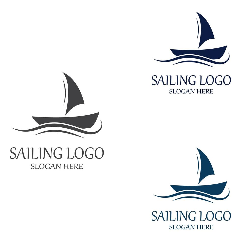 vector de plantilla de logotipo de velero