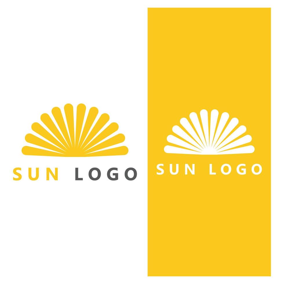Ocean Sunset Logo Design Inspiration. isolated on white background vector