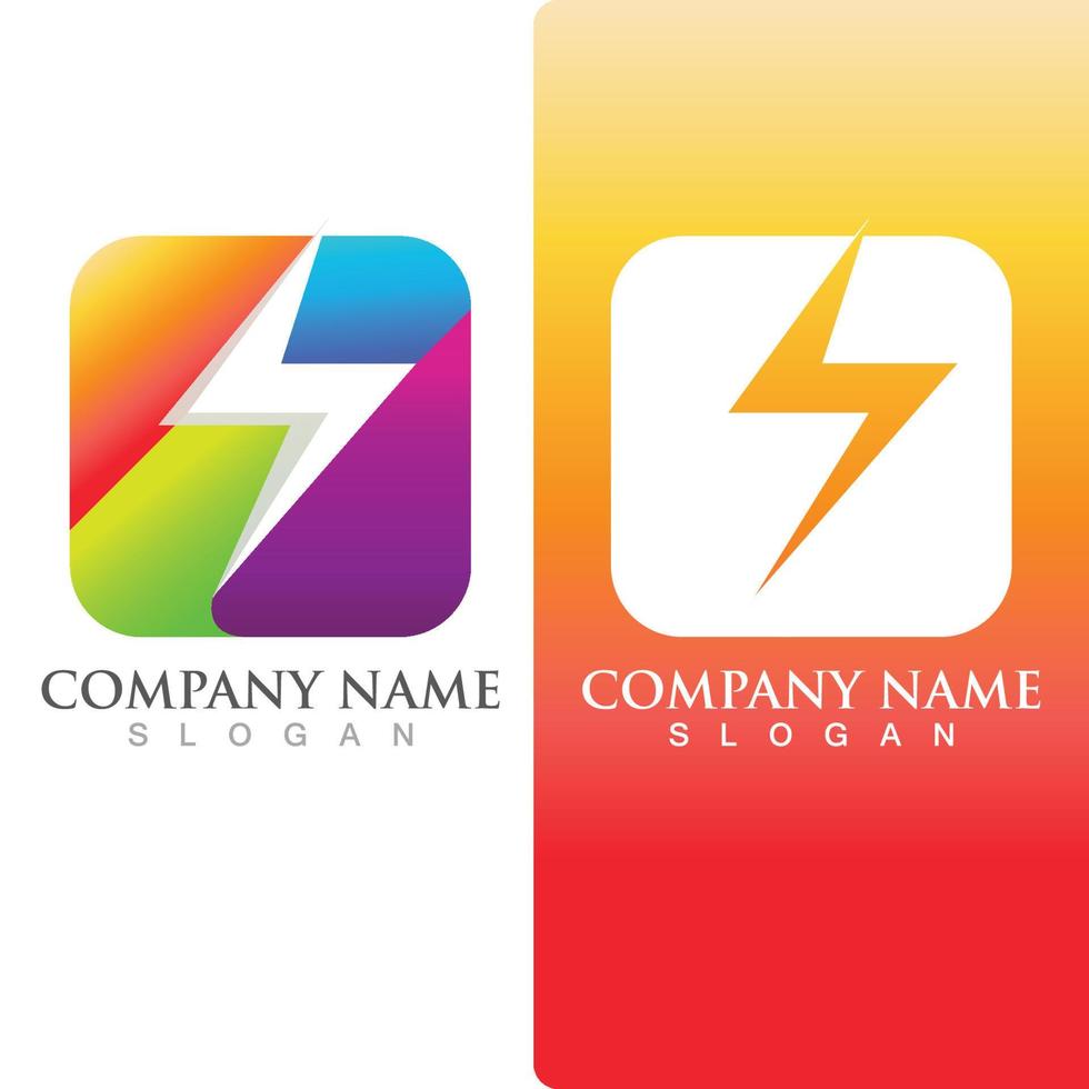 Thunderbolt flash energy  logo and symbol vector