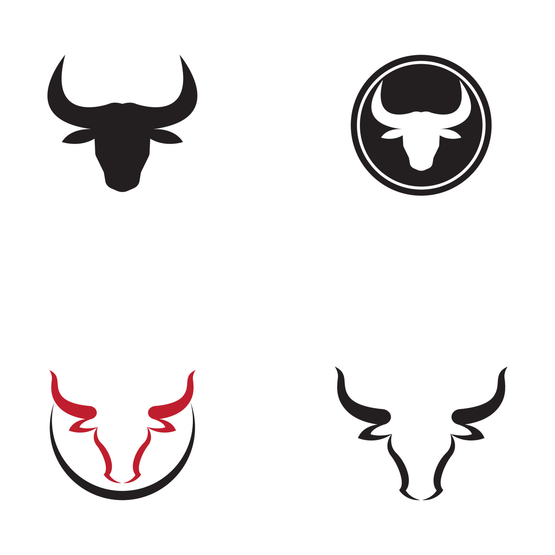 Bull's head horn logo. Using vector design concept. 9964774 Vector Art