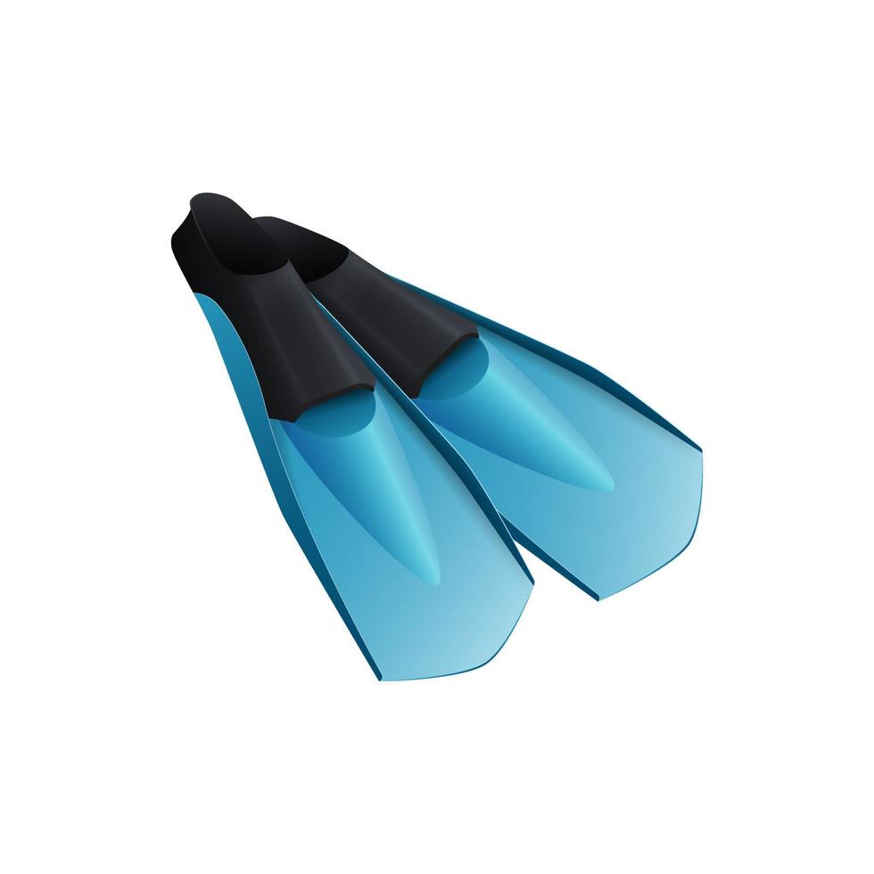 Blue diving fins isolated on a white background. vector