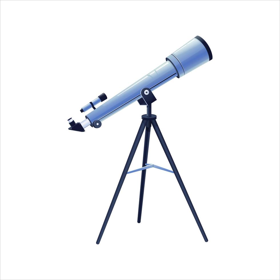 Cartoon telescope isolated on a white background. vector