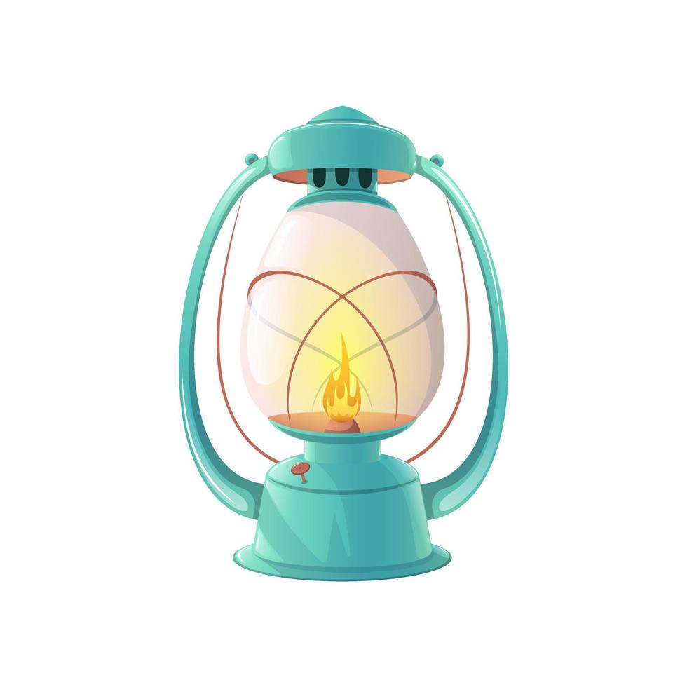 Cartoon kerosene lamp. A camping lamp. vector