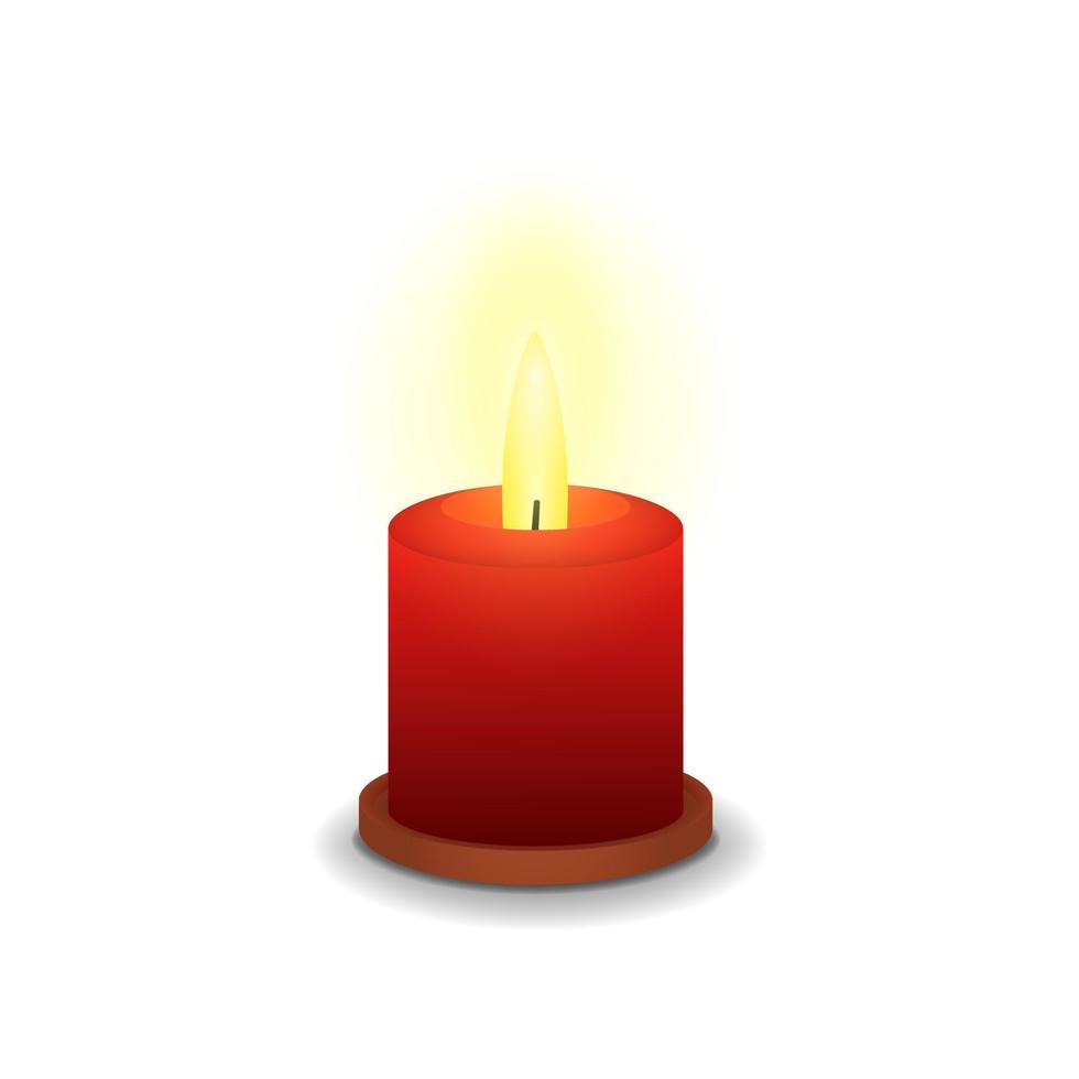 Red isolated candle on a white background vector