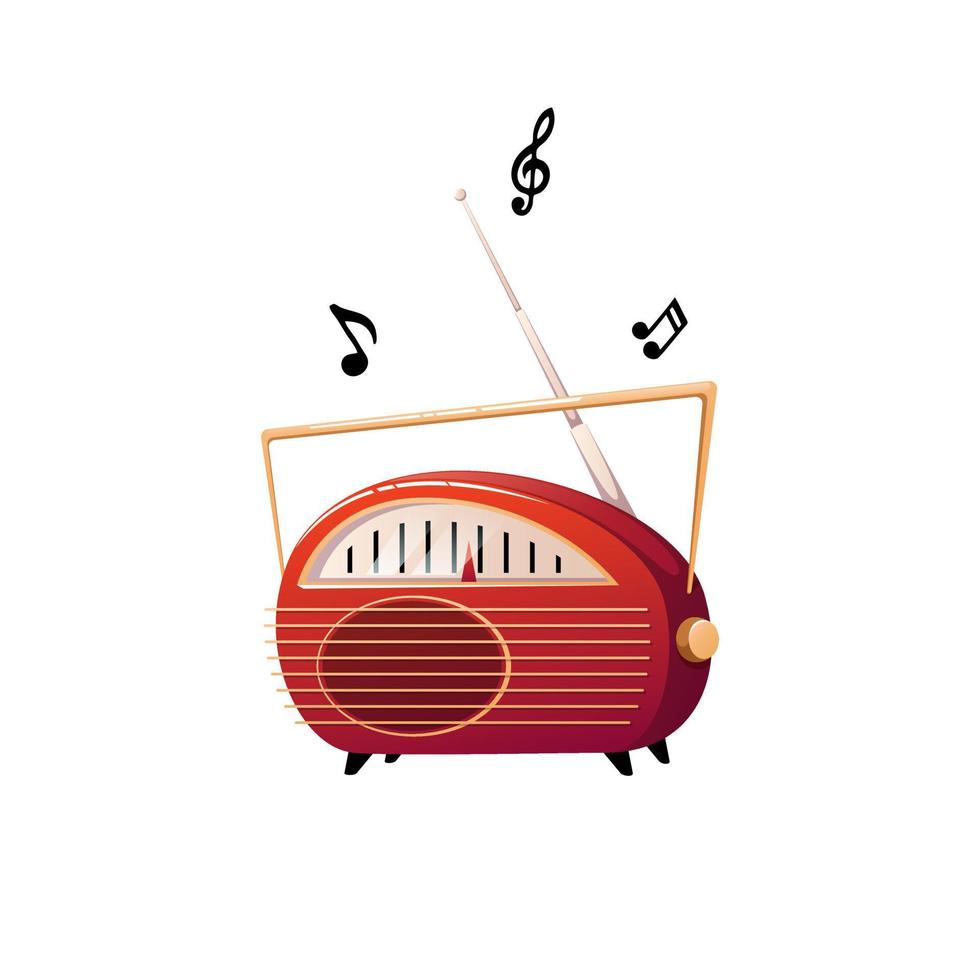 Cartoon radio. Isolated on a white background. vector