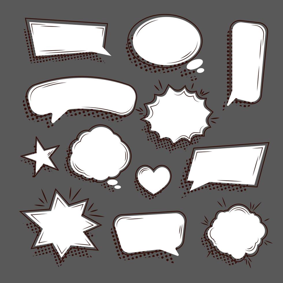 Set of empty speech bubbles for comics vector