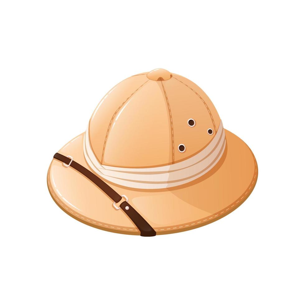 Cartoon cork helmet. Isolated on a white background. vector