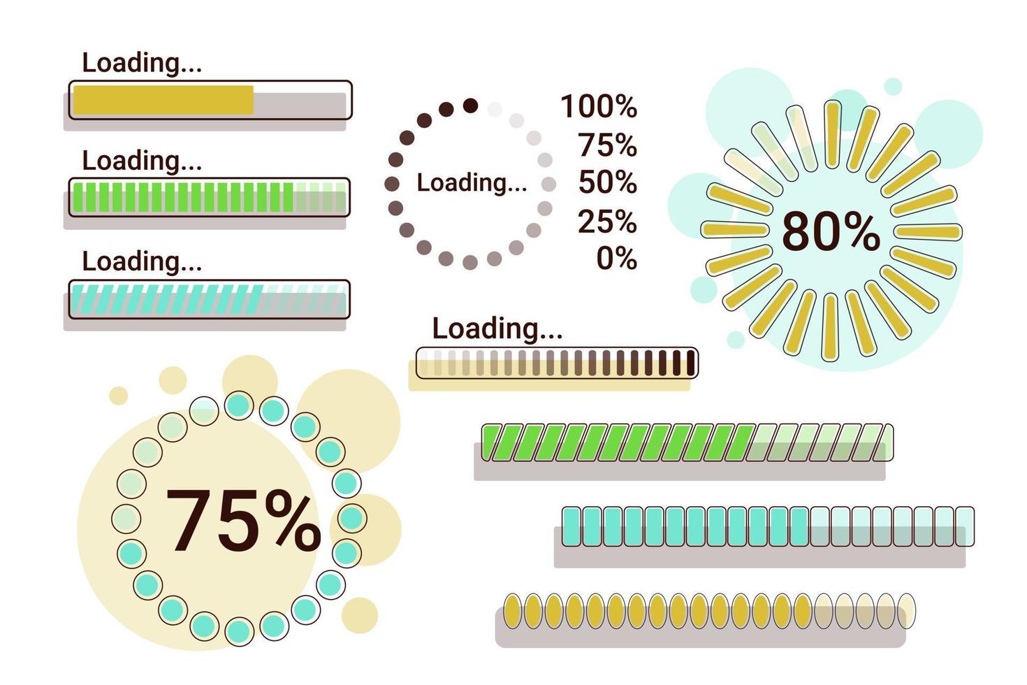 Set of loading bars. Loading bar for web interfaces. Template. vector